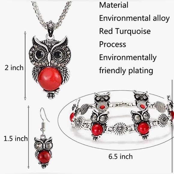 NWT-RED Owl 3pc Set - Picture 4 of 5